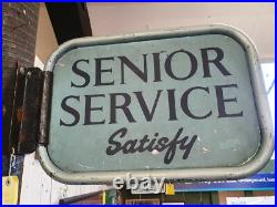 Vintage Tin Plate Double Sided Senior Service Cigarettes Advertising Shop Sign