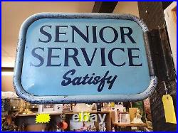 Vintage Tin Plate Double Sided Senior Service Cigarettes Advertising Shop Sign