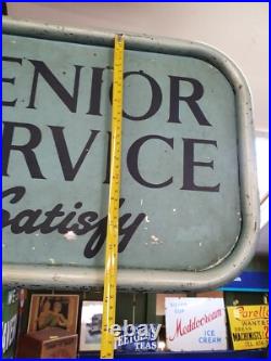 Vintage Tin Plate Double Sided Senior Service Cigarettes Advertising Shop Sign Vintage Tin Plate Double Sided Senior Service Cigarettes Advertising Shop Sign