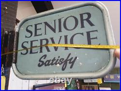 Vintage Tin Plate Double Sided Senior Service Cigarettes Advertising Shop Sign