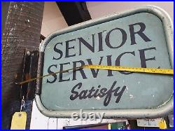 Vintage Tin Plate Double Sided Senior Service Cigarettes Advertising Shop Sign