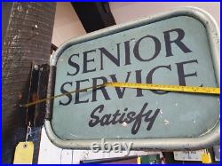 Vintage Tin Plate Double Sided Senior Service Cigarettes Advertising Shop Sign