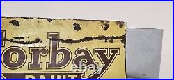 Vintage Torbay Paint Stocked Here enamel sign Large Man Cave