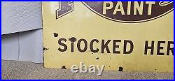 Vintage Torbay Paint Stocked Here enamel sign Large Man Cave