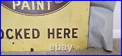 Vintage Torbay Paint Stocked Here enamel sign Large Man Cave