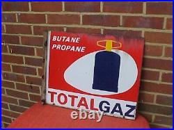 Vintage Totalgaz Butane Propane Double-sided Enamel Advertising Sign