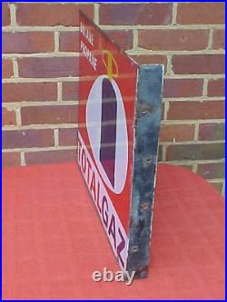 Vintage Totalgaz Butane Propane Double-sided Enamel Advertising Sign