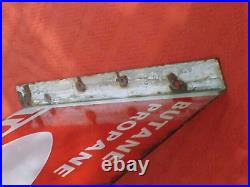 Vintage Totalgaz Butane Propane Double-sided Enamel Advertising Sign