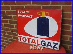 Vintage Totalgaz Butane Propane Double-sided Enamel Advertising Sign