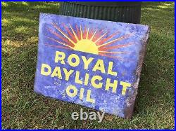 Vintage Two Sided enamel sign Royal Daylight Oil