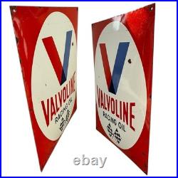 Vintage Valvoline Racing Oil Enamel Advertising Sign Plaque
