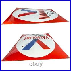 Vintage Valvoline Racing Oil Enamel Advertising Sign Plaque
