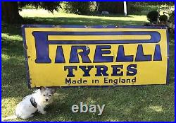 Vintage Very Large PIRELLI TYRES, enamel Sign. 1950s/60s