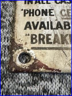 Vintage Very Rare Enamel Notice Transportation Sign 13x8cm