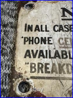 Vintage Very Rare Enamel Notice Transportation Sign 13x8cm