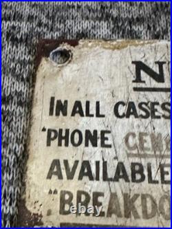 Vintage Very Rare Enamel Notice Transportation Sign 13x8cm
