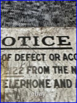 Vintage Very Rare Enamel Notice Transportation Sign 13x8cm