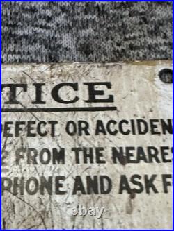 Vintage Very Rare Enamel Notice Transportation Sign 13x8cm
