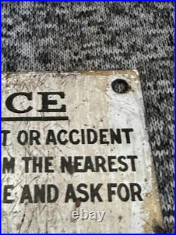 Vintage Very Rare Enamel Notice Transportation Sign 13x8cm