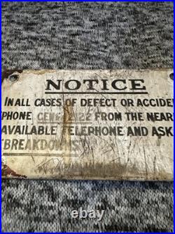 Vintage Very Rare Enamel Notice Transportation Sign 13x8cm