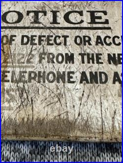Vintage Very Rare Enamel Notice Transportation Sign 13x8cm