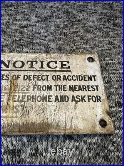 Vintage Very Rare Enamel Notice Transportation Sign 13x8cm