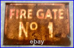 Vintage WW2 era Metal not Enamel RAF Airfield Fire Gate No 1 sign Amazing Patina