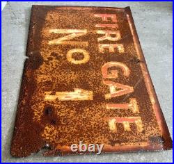 Vintage WW2 era Metal not Enamel RAF Airfield Fire Gate No 1 sign Amazing Patina
