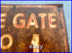 Vintage WW2 era Metal not Enamel RAF Airfield Fire Gate No 1 sign Amazing Patina