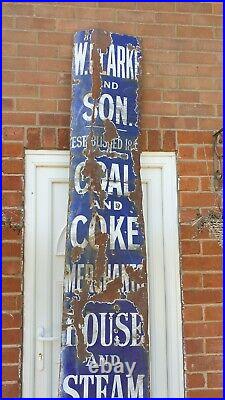 Vintage W. Clarke & Son of Lincoln Coal Merchant Enamel Sign 10ft tall