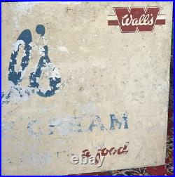 Vintage Wall's Ice Cream Metal Enamel Advertising Sign Rare Collectible Vintage Wall's Ice Cream Metal Enamel Advertising Sign Rare Collectible