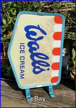 Vintage Wall's Ice Cream Sign Double Sided not Enamel