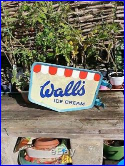 Vintage Wall's Ice Cream Sign Double Sided not Enamel