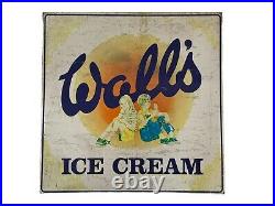 Vintage Wall's Ice Cream enamel sign. 53x53cm