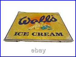 Vintage Wall's Ice Cream enamel sign. 53x53cm circa 1960's