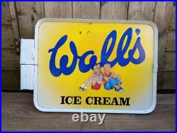 Vintage Walls Ice Cream Double Sided Tin Sign Not Enamel