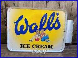 Vintage Walls Ice Cream Double Sided Tin Sign Not Enamel