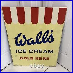 Vintage Walls Ice Cream Enamel Style Metal Tin Sign Antique Advertising Advert