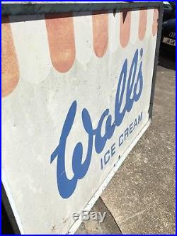 Vintage Walls Ice Cream Sign Advertising Original Antique Barn Find Not Enamel