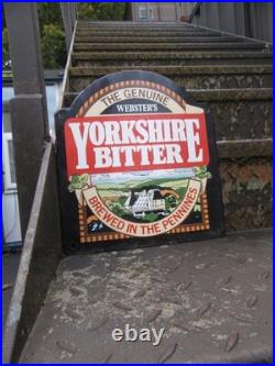Vintage Websters Yorkshire Bitter Enamel Steel Sign 270 X 250, Halifax, Pennines