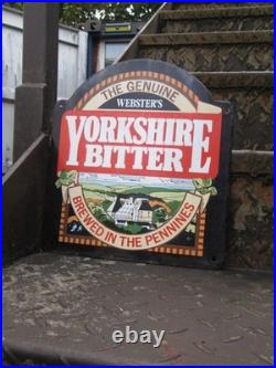 Vintage Websters Yorkshire Bitter Enamel Steel Sign 270 X 250, Halifax, Pennines