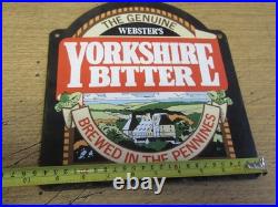 Vintage Websters Yorkshire Bitter Enamel Steel Sign 270 X 250, Halifax, Pennines