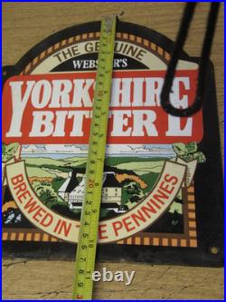 Vintage Websters Yorkshire Bitter Enamel Steel Sign 270 X 250, Halifax, Pennines