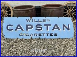 Vintage Wills Capstan Enamel Metal Sign 59 X 18 Inches