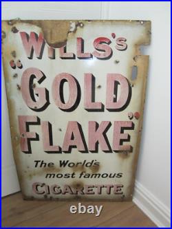 Vintage Wills Gold Flake Enamelled Large Advertising Hanging Sign, 7 Kgs, 61 X 91