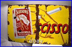 Vintage Wills Scissors Brand Porcelain Enamel Sign Bristol London Advertising