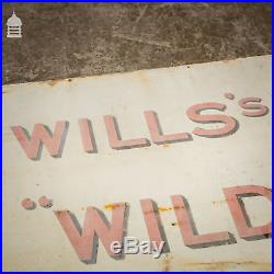 Vintage Wills Wild Woodbine Cigarettes Enamel Advertising Sign