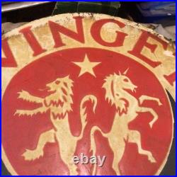 Vintage Winget Enamel Sign 11 Inch Diameter Nameplate Advertising Sign