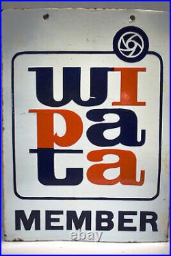 Vintage Wipata Member Sign Board Porcelain Enamel Double Sided Advertising Colle