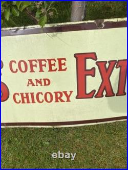 Vintage antique Enamel Advertising Sign Lyons Coffee Tea Old kitchen drink cafe